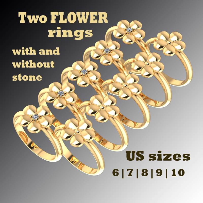 Jewelry FLOWER ring - Printable  STL