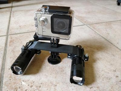 Support Gopro pour 2 lampes