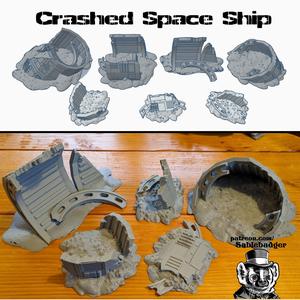 Sci Fi Terrain - Crashed Spaceship Ruins