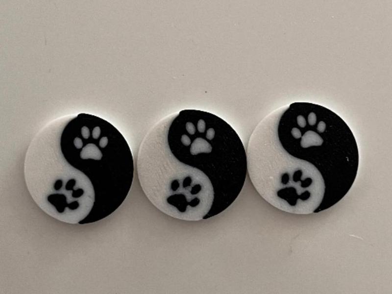 Jeton caddie patte de chat ying yang