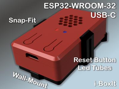 ESP32 WROOM 32 Case - USB-C - Snap-fit - WallMount