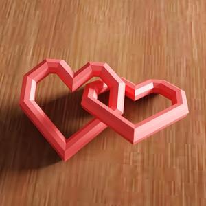 3D Interlinked Heart STL File - 270