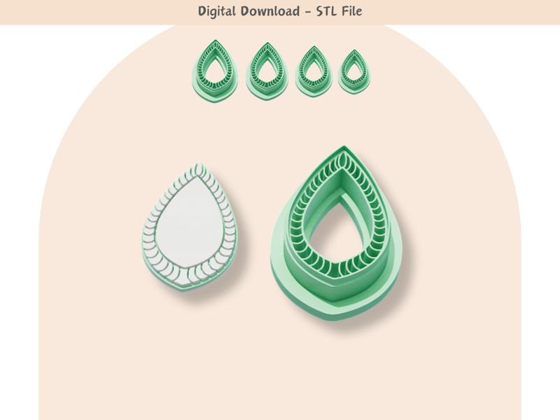 Tribal Teardrop Clay Cutter for Polymer Clay