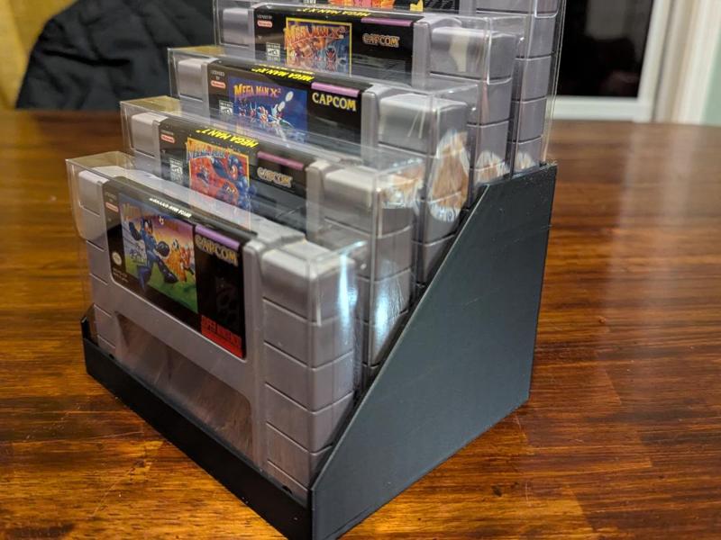 Simple 5 Tier SNES Game Cart (in Protector) Stand