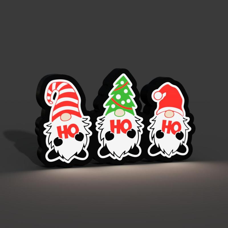 Christmas Gnomes Lightbox LED Lamp