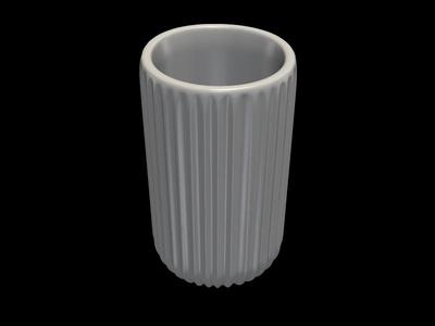 Ribbed Cylinder Pot - Modern Desk Organizer