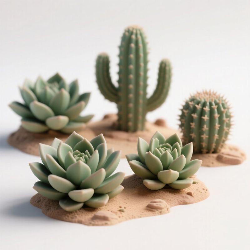 Desert Succulents & Cacti Miniature - BuildWorlds