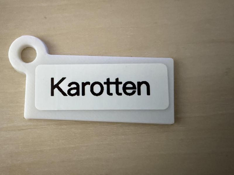Label für beispielsweise Gefrierschrank