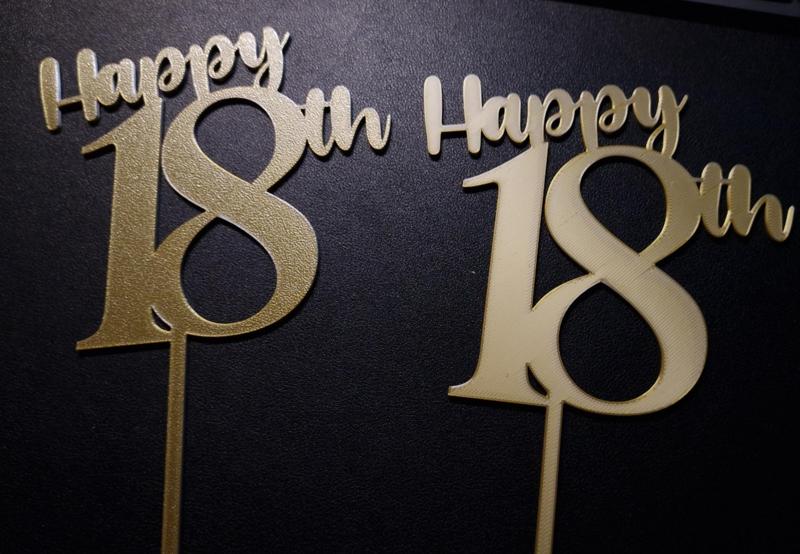 Happy 18th birthday cake topper