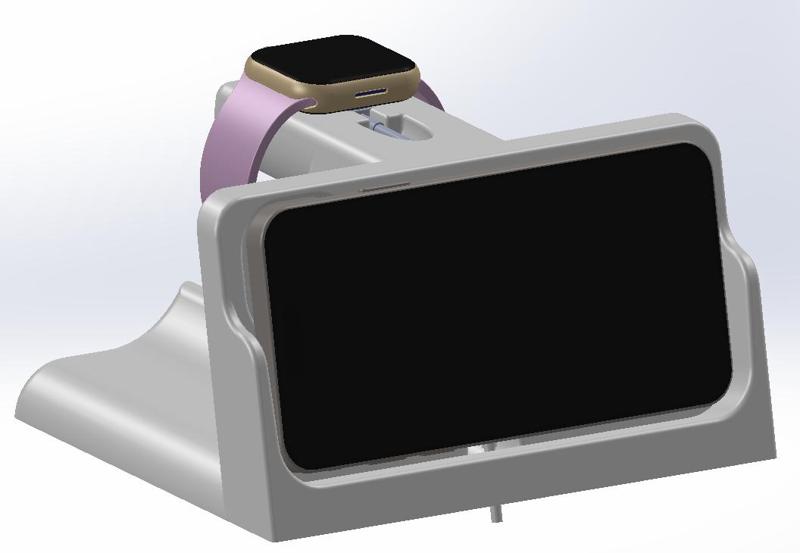 IPhone 15 w/ Case and Apple Watch Inductive Charging Dock