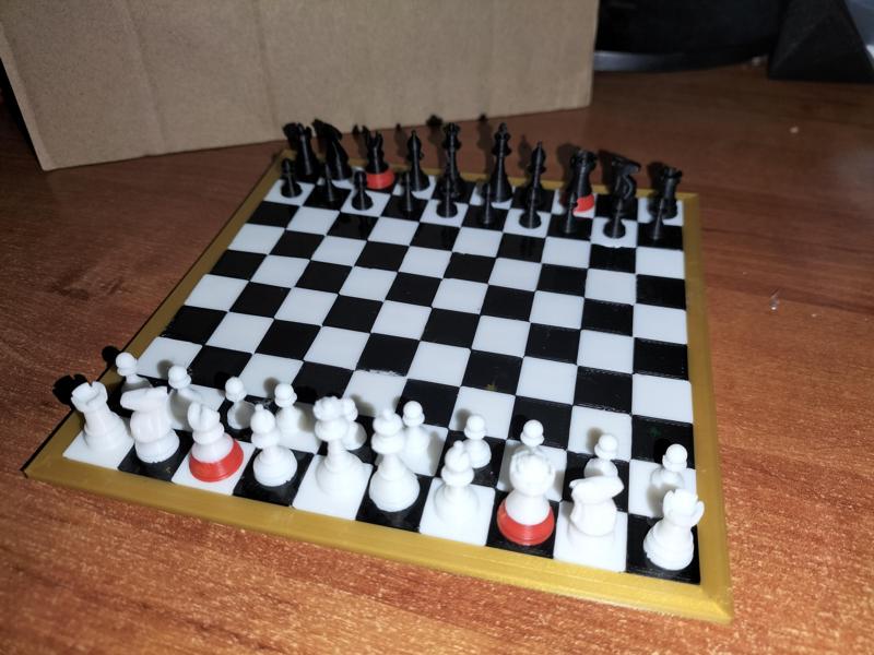 Capablanca chess set and board (miniature)