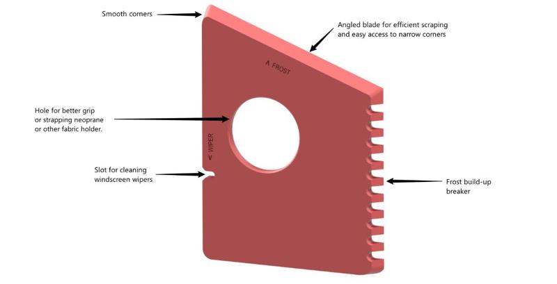 Simple and robust ice scraper