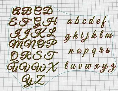 Alphabet cursive stamp