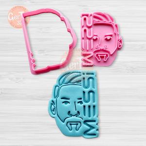 MESSI COMBINED WITH TEXT Cutter with Stamp / Cookie Cutter FACE MESSI