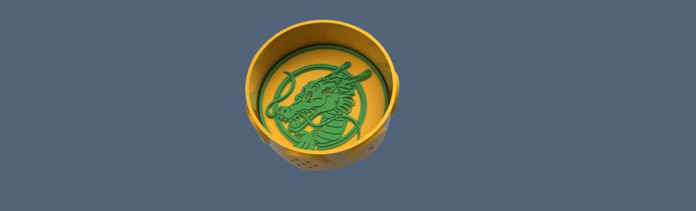 Dragon Ball Glass Holder + Container with dragon spheres.