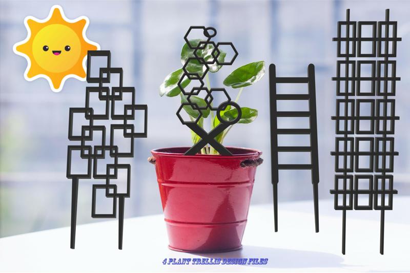 Plant trellis  Houseplant stakes  plant support 4 designs