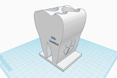 Toothbrush Holder,  tooth shaped - electric toothbrush place