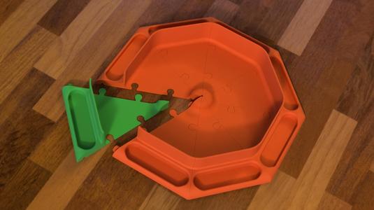 Octagonal Dice Tray with Center, Sliced