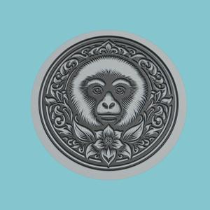 Gibbon Medallion Gibbon 3d Print Model