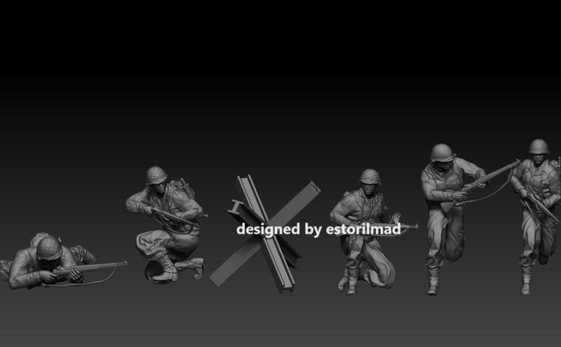 WW2 PACK 5 AMERICAN SOLDIERS OMAHA BEACH