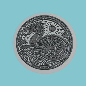 Komodo dragon Medallion Komodo dragon 3d Print Model