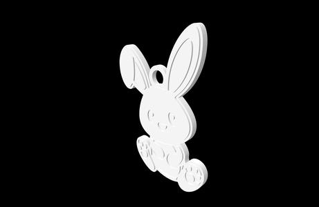 Sitting Bunny / Rabbit - Farm Animals - Keychain