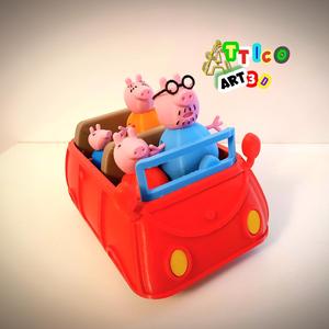 PEPPA PIG CAR WITH ARTICULATED DADDY PIG AND MOMMY PIG