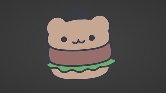 Hamburger Keychain Cat / Cat Burger Keychain