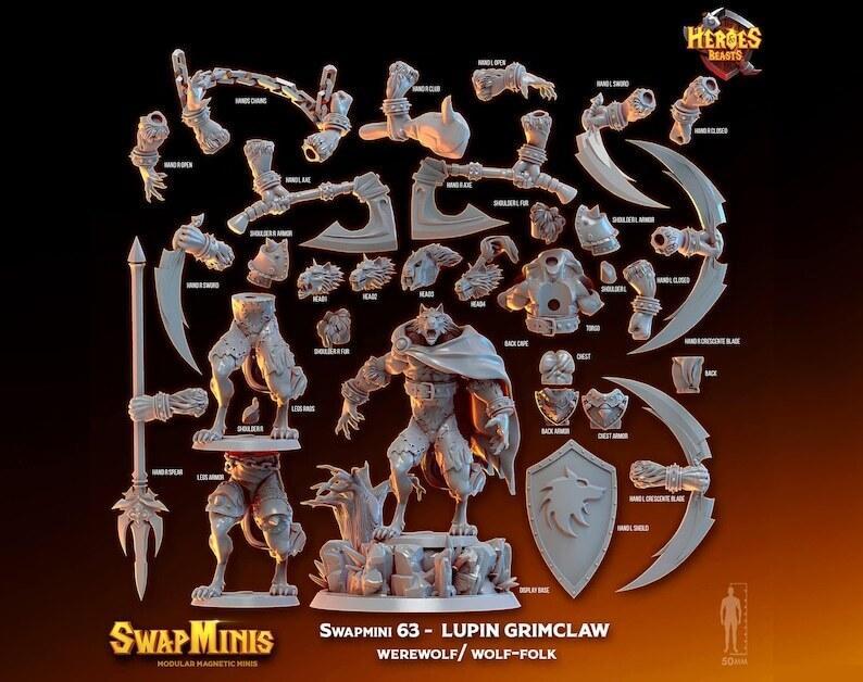 Swapmini 63 Lupin Grimclaw - werewolf/ wolf-folk