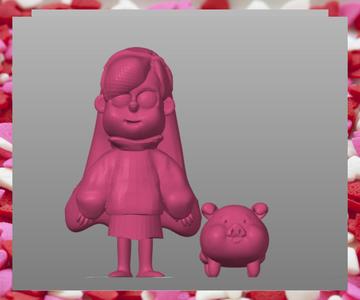 Gravity Falls Mabel and Waddles Inspired Fan Art