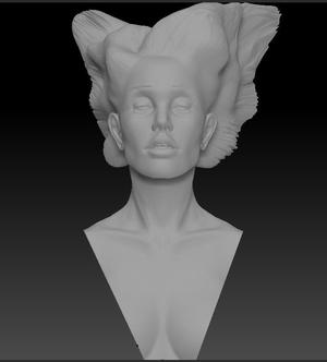 Angel Lady with Wing Hair