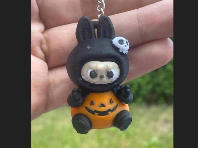 Halloween Labubu3D Keychain Spooky Pumpkin Costume