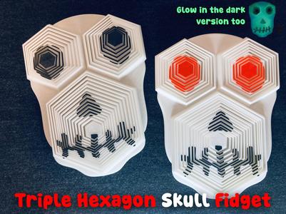 Skull Triple Hexagon Fidget Toy - 1.8 hr Halloween
