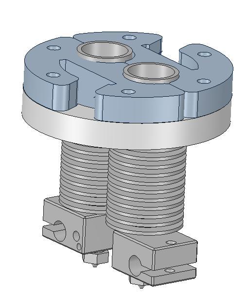 Groove Mount for Delta Tower for two Hot Ends