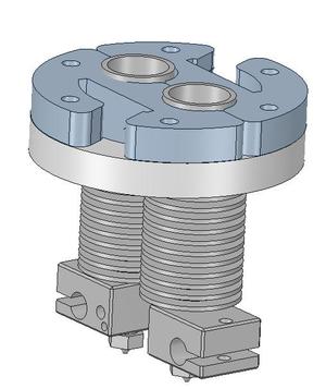 Groove Mount for Delta Tower for two Hot Ends