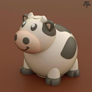 Cow Piggy Bank Print In Place