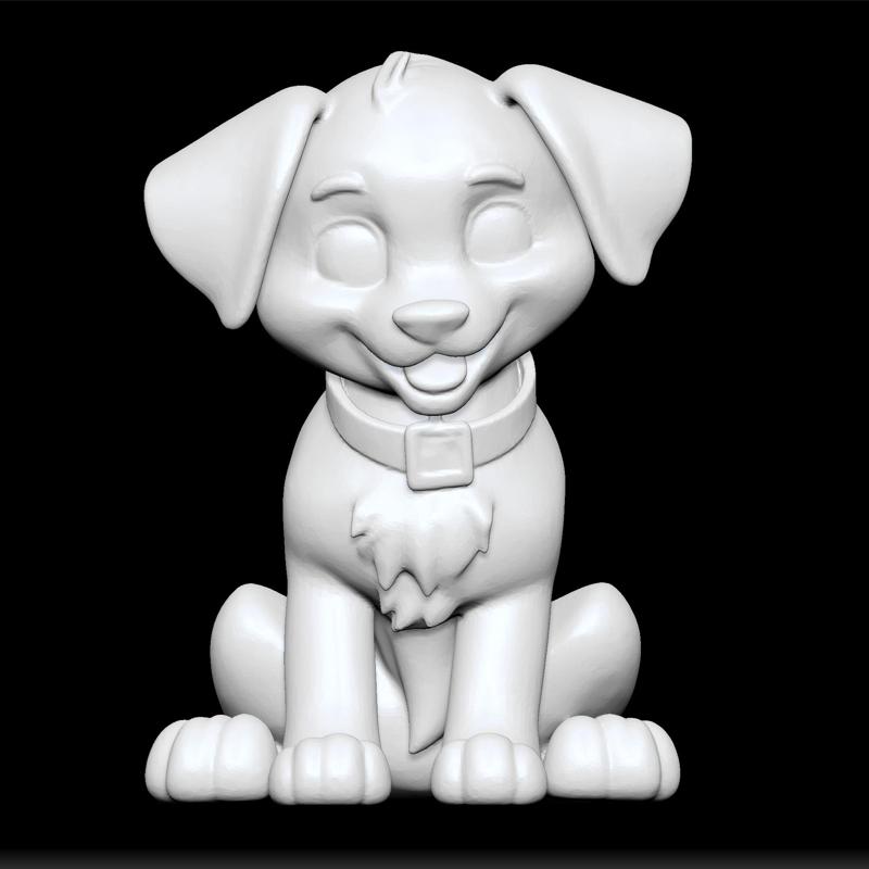 Cute Toon Dog 3D Print Model - Cartoon Dog STL File - Playful Animal Sculpture - Kawaii Home Decor - Adorable Pet Art