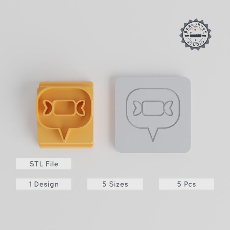 Halloween Trick or Treat Stamp Tile, 5 Motif Sizes for Clay, Cookies & Fondant