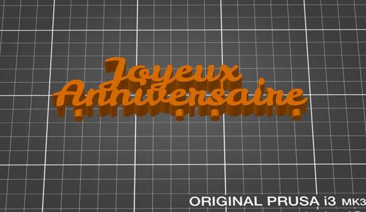 Joyeux Anniversaire Cake Topper