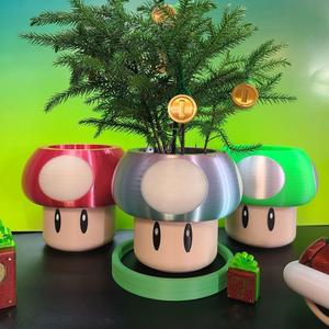 Mario Mushroom Money Tree Planter