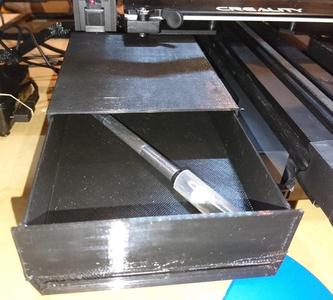 Left-Side Creality CR6 CR-6 SE Extra Drawer - Flat and Stronger