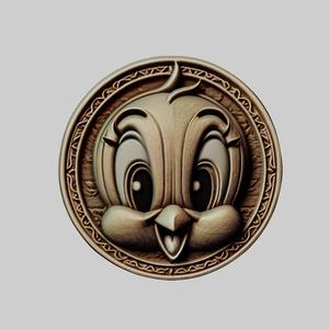 Tweety Bird Cartoon Medallion for CNC Router Laser & 3D Printer