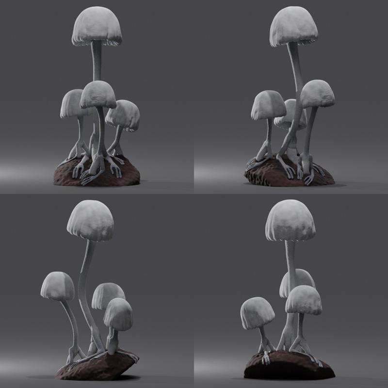 oc cartoon mushrooms - 3d printable file