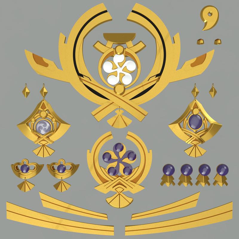 Genshin Impact Yae Miko Jewelry and Acessories set. Video game, props, cosplay