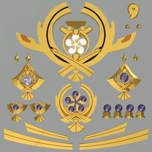 Genshin Impact Yae Miko Jewelry and Acessories set. Video game, props, cosplay