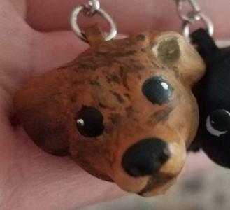 Chiweenie Flipped Ear Keychain | Honey