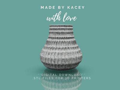 3D Printable STL File. Office & Home Vase Design for a Flowers - Instant Download - Vase 2