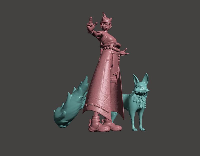 KIRIKO KAMORI and KITSUNE - OVERWATCH 2 ULTRA DETAILED MESH STL 3D print model