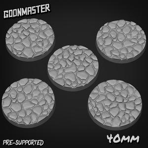 CobbleStone Bases/Toppers 40mm Round x 5