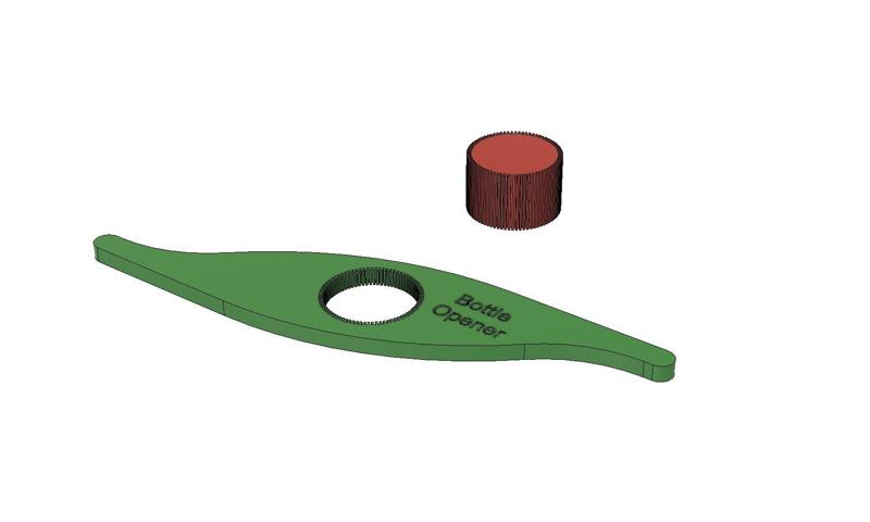 "Eye opener" T- handle bottle opener